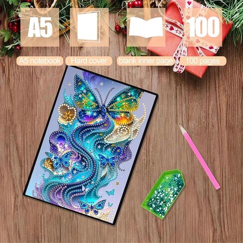 زهرة الماس دفتر ملاحظات للبالغين ، A5 Diamonds Art Journal و DIY Sketchbook ، مستلزمات Art Kit Diamond ، هدية للمبتدئين ، عشاق الحرفية ، الفنانين. (ورد) in Saudi Arabia