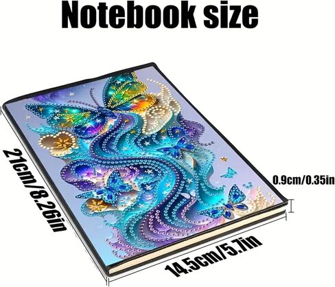 زهرة الماس دفتر ملاحظات للبالغين ، A5 Diamonds Art Journal و DIY Sketchbook ، مستلزمات Art Kit Diamond ، هدية للمبتدئين ، عشاق الحرفية ، الفنانين. (ورد) in Saudi Arabia