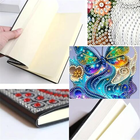 زهرة الماس دفتر ملاحظات للبالغين ، A5 Diamonds Art Journal و DIY Sketchbook ، مستلزمات Art Kit Diamond ، هدية للمبتدئين ، عشاق الحرفية ، الفنانين. (ورد) in Saudi Arabia