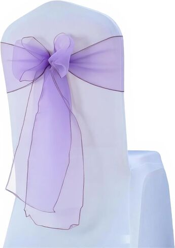 Set of 100 Organza Sheer Chair Sashes Bows Ties 7x108 inches for Wedding Party Event Banquet Restaurant Christmas Decoration (Gold) in Saudi Arabia
