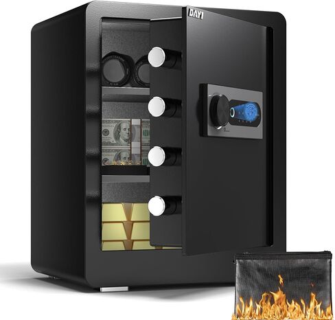 دايي بيومتريك بصمات الأصابع الآمنة ، 2.0 قدم مكعب من الخزائن المنزلية مع حقيبة مقاومة للحريق ، أمن لوحة اللمس الرقمي آمنة مقابل المال المستندات النقدية ، نظام الإنذار المزدوج - DF -45 in Kuwait