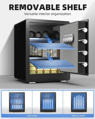 دايي بيومتريك بصمات الأصابع الآمنة ، 2.0 قدم مكعب من الخزائن المنزلية مع حقيبة مقاومة للحريق ، أمن لوحة اللمس الرقمي آمنة مقابل المال المستندات النقدية ، نظام الإنذار المزدوج - DF -45 in Kuwait