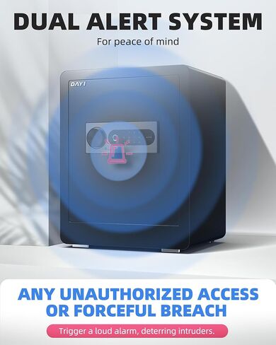 دايي بيومتريك بصمات الأصابع الآمنة ، 2.0 قدم مكعب من الخزائن المنزلية مع حقيبة مقاومة للحريق ، أمن لوحة اللمس الرقمي آمنة مقابل المال المستندات النقدية ، نظام الإنذار المزدوج - DF -45 in Kuwait