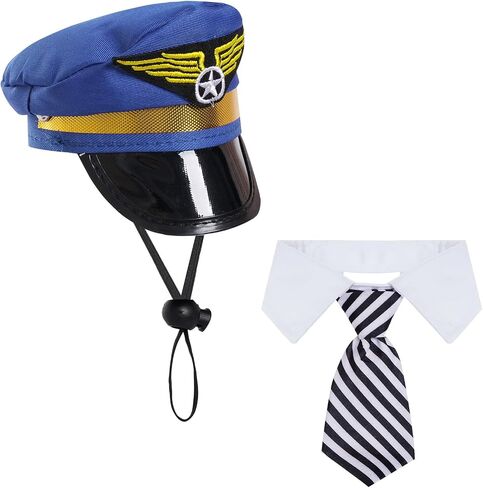 2 PCS Dog Cortume Set Hat Pilot With Twiber Counting for Dog Cat Pilot Assume Expensions for Halloween Party Cosplay in Saudi Arabia