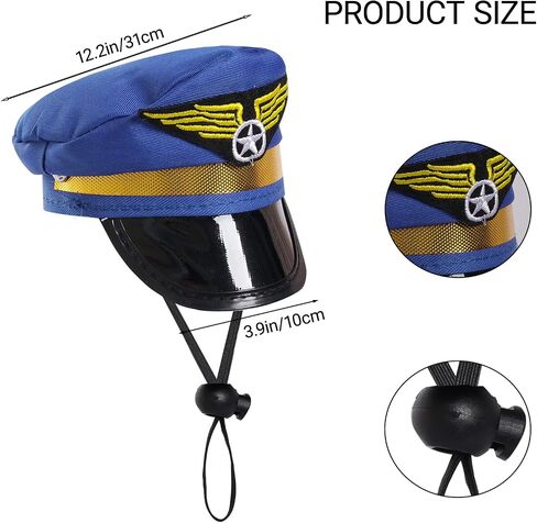 2 PCS Dog Cortume Set Hat Pilot With Twiber Counting for Dog Cat Pilot Assume Expensions for Halloween Party Cosplay in Saudi Arabia