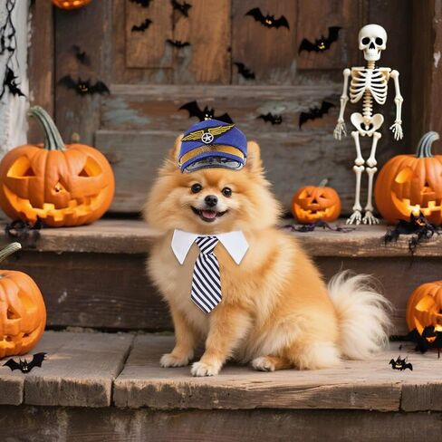 2 PCS Dog Cortume Set Hat Pilot With Twiber Counting for Dog Cat Pilot Assume Expensions for Halloween Party Cosplay in Saudi Arabia