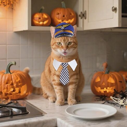 2 PCS Dog Cortume Set Hat Pilot With Twiber Counting for Dog Cat Pilot Assume Expensions for Halloween Party Cosplay in Saudi Arabia