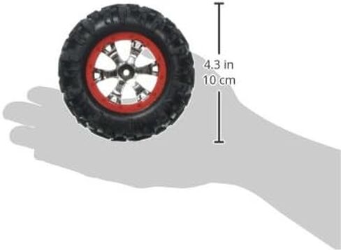 Traxxas 7272 1/16 Canyon في الإطارات مسبقًا على الكروم ، عجلات الجيود ، على غرار Beadlock Red (زوج) in Saudi Arabia
