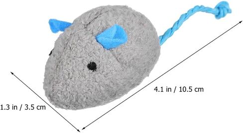 Logofun 4pcs Plush Cat Mouse Toys فئران هريرة مضغ لعبة لمستلزمات الحيوانات الأليفة - الرمادي+البيج in Saudi Arabia