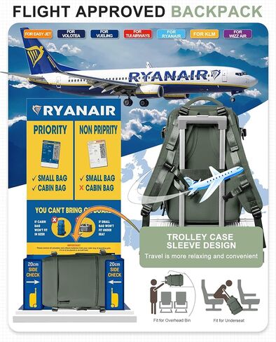 Travel Backpack for Women Men, Flight Approved Carry on Backpack with Shoe Compartment, Waterproof Laptop Backpack Personal Item Travel Bag - Ideal for Weedender, Hiking, Sport & Gym, Beige with Brown in Kuwait