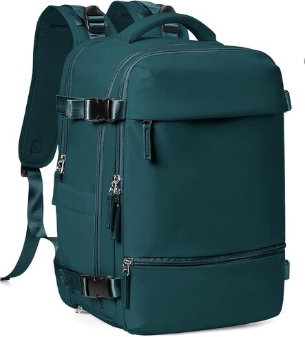 Travel Backpack for Women Men, Flight Approved Carry on Backpack with Shoe Compartment, Waterproof Laptop Backpack Personal Item Travel Bag - Ideal for Weedender, Hiking, Sport & Gym, Beige with Brown in Saudi Arabia