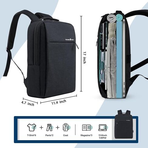 حقيبة ظهر محمول في Victoriatourist بحجم 15.6 بوصة - رفيعة ، متينة ، مقاومة للماء مع ميناء شحن USB للكلية ، الأعمال ، السفر in Kuwait