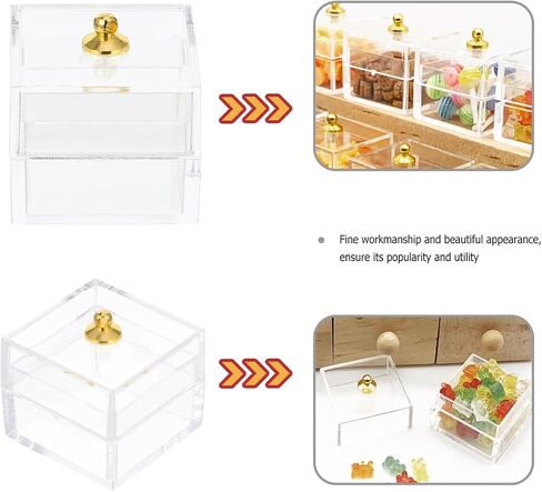 Garneck 10Pcs Miniature Creative Candy Storage Case Clear Micro Landscape Mini Candy Display Box Dollhouse Display Box for Treat(Transparent) in Saudi Arabia