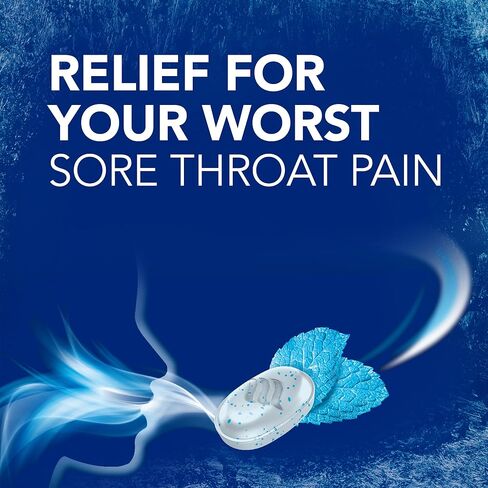 Vicks VapoCool Severe Medicated Sore Throat Drops, Max Strength Menthol, Soothes Sore Throat Pain, Winterfrost Flavor, 45ct in Kuwait