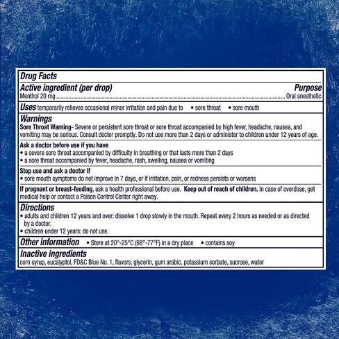 Vicks VapoCool Severe Medicated Sore Throat Drops, Max Strength Menthol, Soothes Sore Throat Pain, Winterfrost Flavor, 45ct in Kuwait