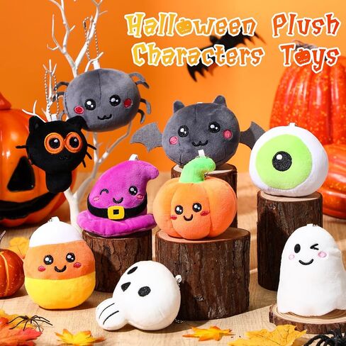 Hydren 18 pcs هالوين أفخم ، بلوك ، بلوز 4 بوصة ، والحيوانات المحشوة بالحيوانات الخدعة أو علاج لعبة المفاتيح الفائقة الفائقة والمحبوب. in Saudi Arabia