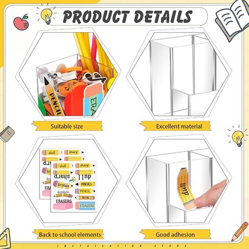 jetec 4pcs حاملي القلم الرصاص الحاد والباهت مع ملصق مع ملصق واضح باهت القلم الرصاص لطلاب الصف الدراسي هدية مكتب المكتب (الكلاسيكية ، 7.09 × 3.54 × 2.56 بوصة) in Saudi Arabia