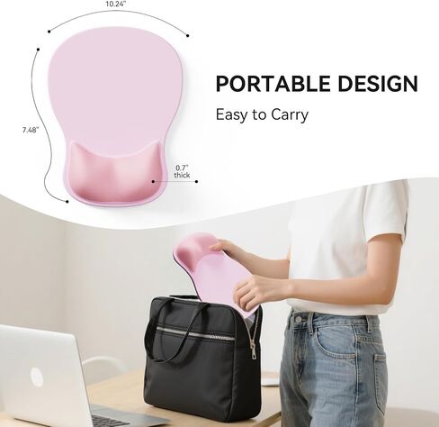 Ergonomic Mouse Pad with Wrist Rest,Cute Gel Mousepad Wrist Support - Small Mini Portable for Travel Mouse Pads for Desk Laptop,Computer,Office & Home Decor (Pink&Light Pink) in Saudi Arabia