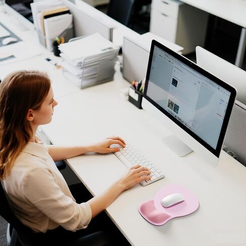 Ergonomic Mouse Pad with Wrist Rest,Cute Gel Mousepad Wrist Support - Small Mini Portable for Travel Mouse Pads for Desk Laptop,Computer,Office & Home Decor (Pink&Light Pink) in Saudi Arabia