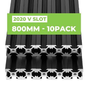 2040 Aluminum Extrusion European Standard, 5pcs V Slot 1000mm Length Anodized Linear Rail for 3D Printer Engraving Machine Workbench DIY, Black