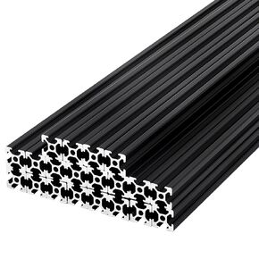 Zonon 20 Pcs 48 Inch 2020 Aluminum Extrusion European Standard Anodized Linear Rail 1220 mm T Track Extruded Aluminum Profile Extrusion for 3D Printer and CNC, Black
