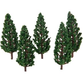 Yetaha 50PCS Model Trees, Trains Scenery DIY Pine Plastic Model Green Trees for OO HO Scale Railroad Landscape Architecture Scenes, 80mm/3.15"