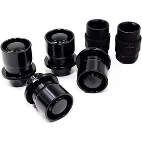 Set of 4 12x1.5 Veritek OE 1.47 Inch Mag Factory Style Replacement Black Lug Nut Wheel Locks with 2 Black Keys for Factory Wheels VPE-45700N2BK
