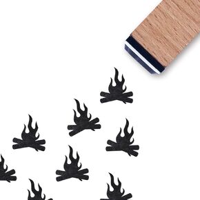 Campfire Rubber Stamp, 3/5 Inch Small Mini Stamp for Scrapbooking Card Making Planner