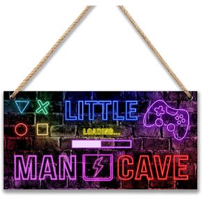 Woodland Nursery Room Decor for Baby Bedroom - Jungle Safari Animal Theme Little Man Cave Sign Wall Decor for Toddler Boy- 6"x12" -A09