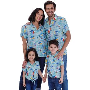 Sesame Street Matching Family Hawaiian Button Down Dress Shirt Infant to Adult