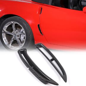 Car Fender Side Vents Cover trim Compatible with Chevy Corvette C6 2005-2013, Air Flow Intake Hole Grille Spoiler Auto Exterior Accessories, C6 Accessories (carbon fiber pattern)