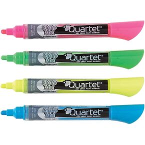 Quartet Glass Board Dry Erase Markers, Premium, Fine Tip, Assorted Colors, 4 Pack (79555)
