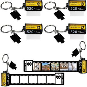 4 pack Sublimation blank memory film roll keychain, double-sided sublimation camera film roll key chain, DIY custom blank products