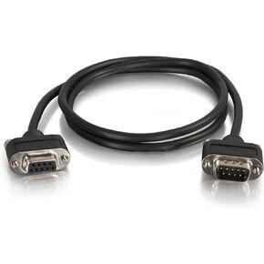 C2G 52184 Serial RS232 DB9 Null Modem Cable with Low Profile Connectors M/F, In-Wall CMG-Rated, Black (6 Feet, 1.82 Meters)