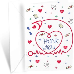 Prime Greetings Thank You Card For Healthcare, Nurse, Doctor, Made in America, Eco-Friendly, Thick Card Stock with Premium Envelope, Packaged in Protective Mailer