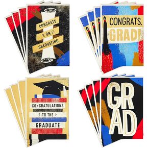 Hallmark Graduation Cards Assortment, Congrats (16 Cards and Envelopes, 4 Designs)