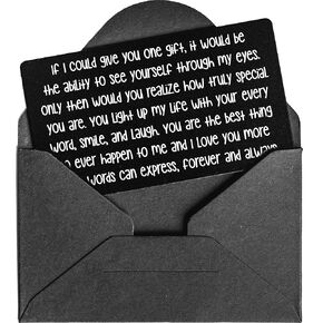 Engraved Wallet Card for Him & Her - Romantic Soulmate Love Note - Durable Aluminum - Perfect for Anniversaries, Birthdays, Weddings - Express Endless Love for Husband, Boyfriend, Girlfriend