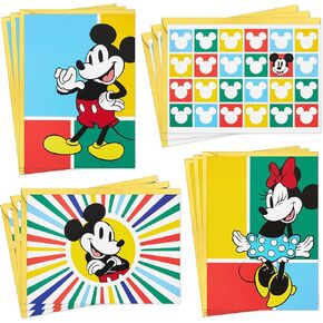 Hallmark Disney All Occasion Cards Assortment, 12 Blank Cards with Envelopes (Vintage Mickey Mouse and Minnie Mouse)