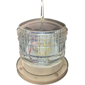 Steady-ON or Flashing 2NM IP67 Solar LED Marina Dock Barge Boat Safety Beacon Light - Cool White LED