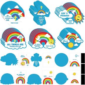 Yeaqee 30 Pcs Magnet Religious Crafts Kit God's Promises Never End Christian Bible Sunday School Crafts Kit Make Your Own Religious Art Jesus Fun DIY Home Activities Game Decor