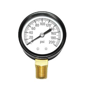 Joywayus Pressure Gauge 0 to 30 PSI Brass 1/4" Male NPT Thread Lower Mount, Multiple Function