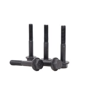 binifiMux 10pcs M6 x 20mm Flanged Hex Head Bolts Flange Hexagon Screws, Full Thread, Grade 10.9 Alloy Steel, Black Oxide Finish
