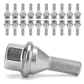 20pcs Wheel Lug Bolts M12x1.25 for 2014-2022 Jeep Cherokee, Upgrade 19mm Hex Length 28mm, Replace# 611-005 Compatible with Dodge Dart, Compass, Renegade, Chrysler