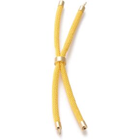 10Pcs Nylon Twisted Cord Bracelet Making Adjustable Slider Bracelets with Golden Brass Findings for DIY Jewelry Making Accessories 9 inch(22.15cm)