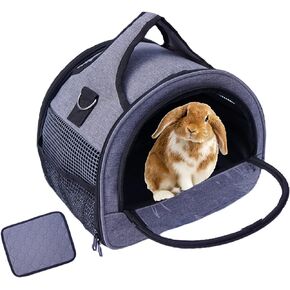Guinea Pig Carrier, Small Pet Carriers for Rabbit Hamster Bird Bunny Bearded Dragon Kitty and Etc. Animal Bag with Stable Handle and Waterproof Pad, Easy Travel and Vet Visit