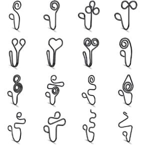 16 Pcs African Nose Cuff, Surgical Steel Nose Cuff Non Piercing, Fake Nose Rings Fake Piercings Clip On Nose Ring