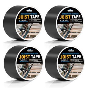 Joist Tape - Heavy Duty Deck Joist Tape, 1 Roll of 4" x 50' Waterproof & Weatherproof Deck Flashing Tape Protects the Top of the joist, Beam, and Rim joist from Developing Rot and Wood Decay