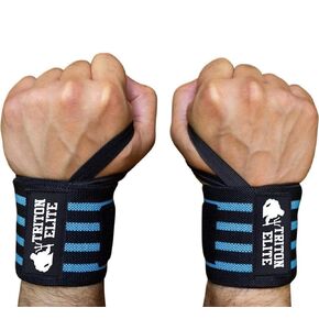 18" Wrist Wraps - Premium Grade Straps Featuring Ergonomic Thumb Loops - Best Wrist Support Braces for Powerlifting, Bodybuilding, and Strength Training (White)