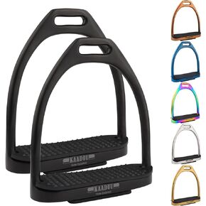 Horse Riding Stirrups, Safety Stirrup, Stainless Steel English Riding Protection Saddle, Knee Ankle Stress Pain Relief, 1 Pair 4.75"
