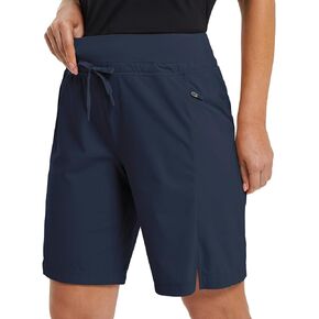 BALEAF Women's Hiking Long Shorts 9"/11" Quick Dry Bermuda Cargo for Curvy Lightweight Pockets